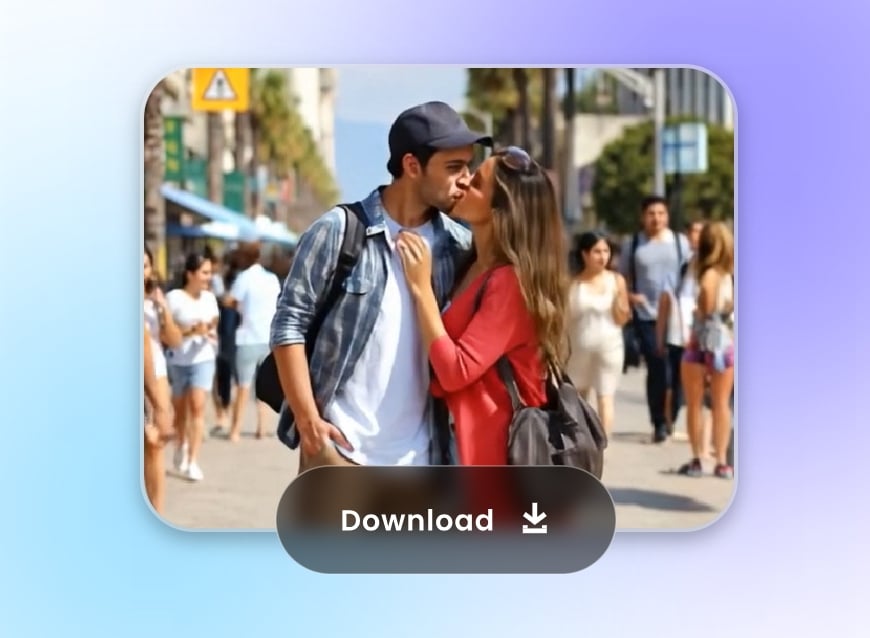 Step 3 download the AI kissing video for free with high character consistency without watermarks