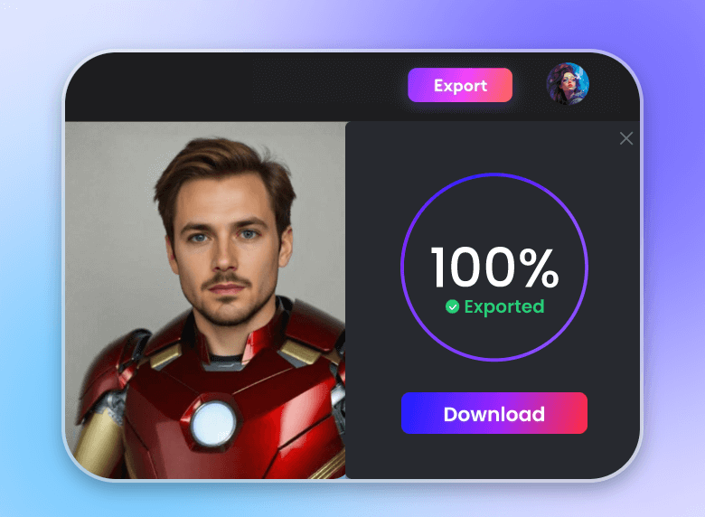 Step 3 download the transformed AI iron video