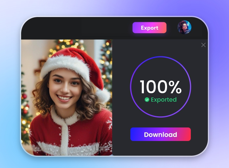 Passo 3 descarregar o vídeo do Pai Natal com IA transformado