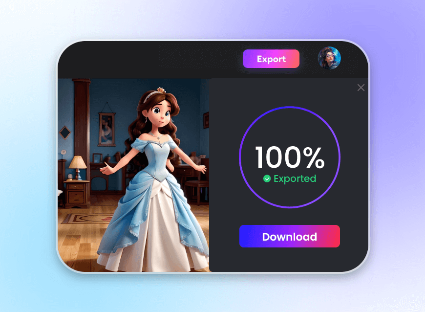 Step 3 for disney pixar ai generator download the image