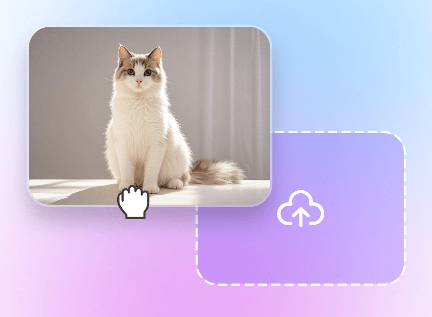 Step one drag to upload a picture of a cat