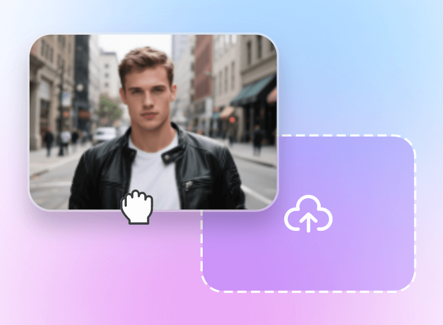 Etapa 1 para inserir uma imagem desfocada de um homem