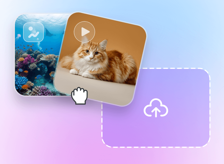 Step one to upload the video and image for reference