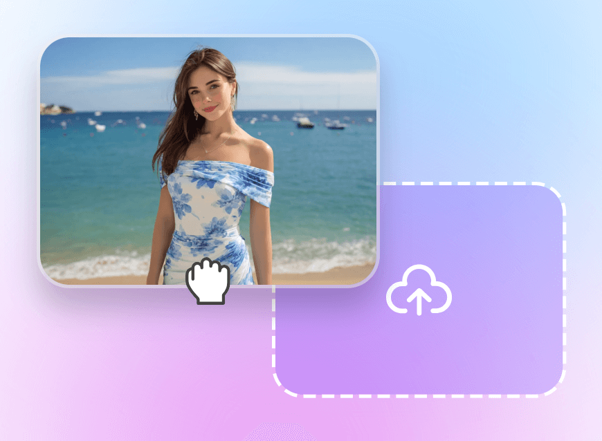 Step one upload a female image into clipfly suit photo editor