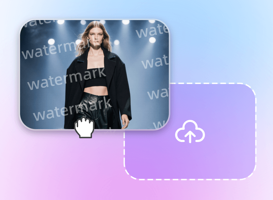 Step one upload a photo with watermark on clipfly