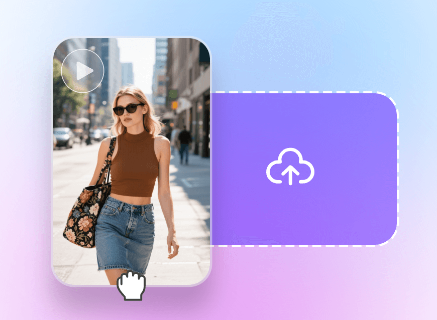 Step one upload a video of a fashionable girl
