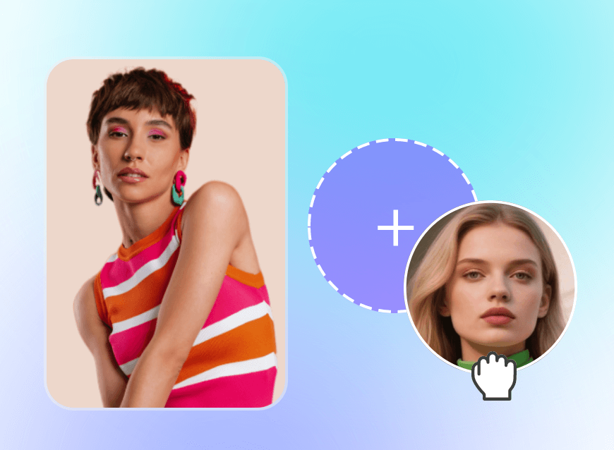 passo 2: Adicione outra imagem de rosto para colocar na primeira imagem