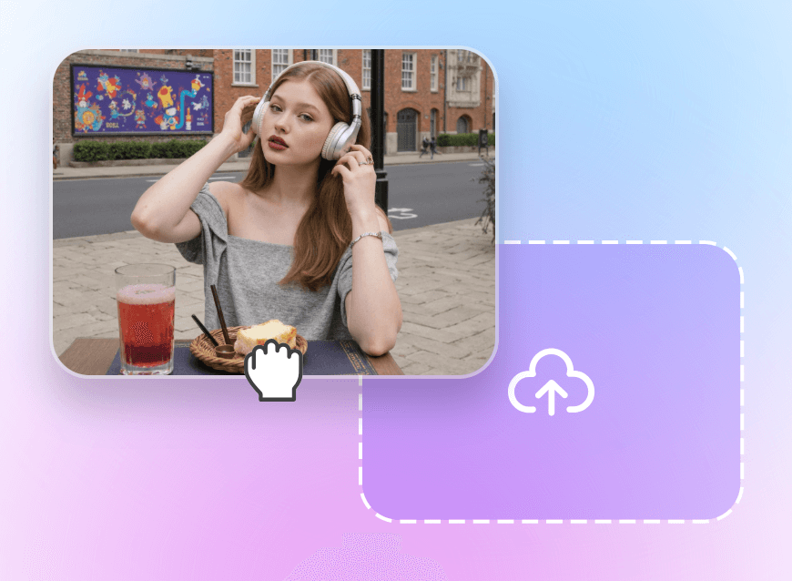 Step1 upload a beautiful girl photo to clipfly free ai pose generator