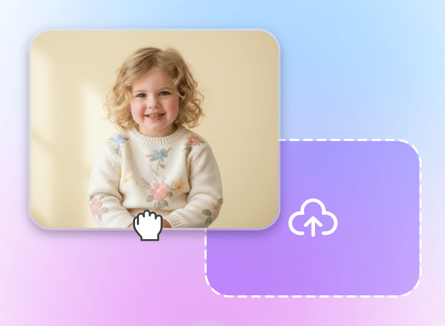 Step1 upload a photo of a little girl with blonde hair