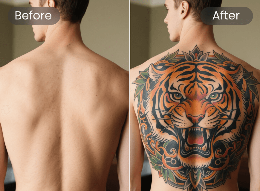 Néo-Trad Tigre sur Dos