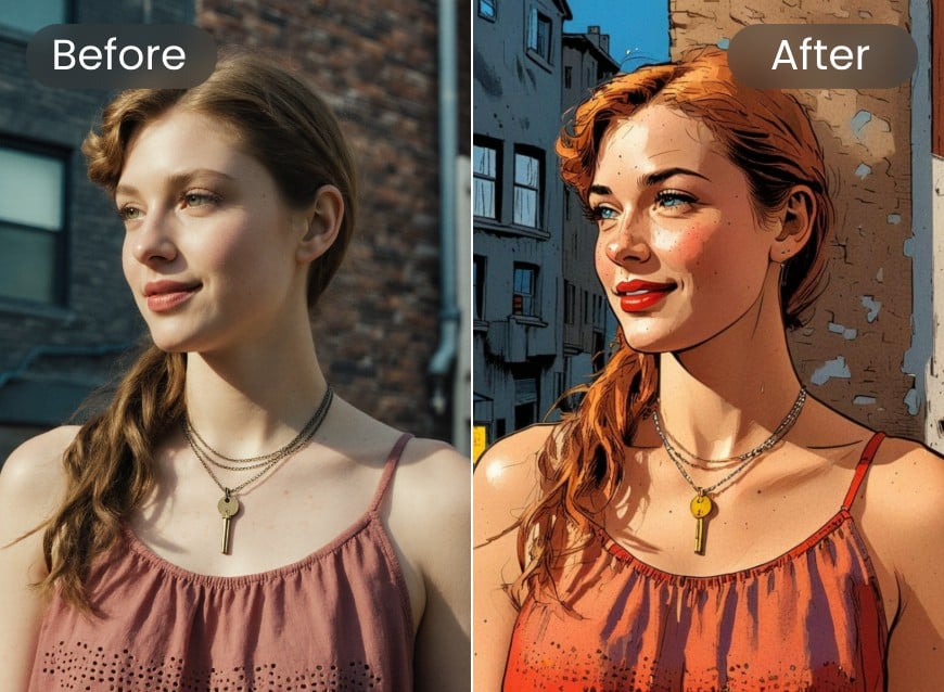 Transfer an image into american comics