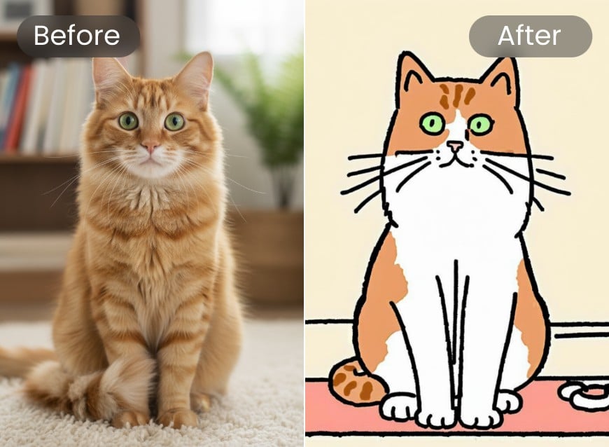 Transfer an image into bold line cartoon style