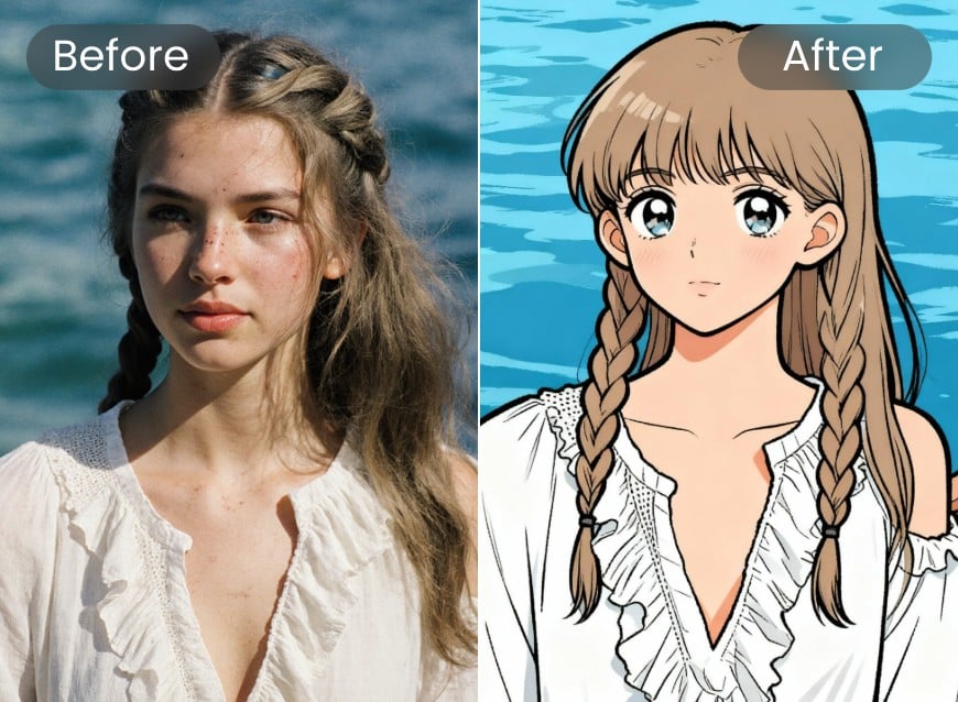 Transfer an image into kawaii anime