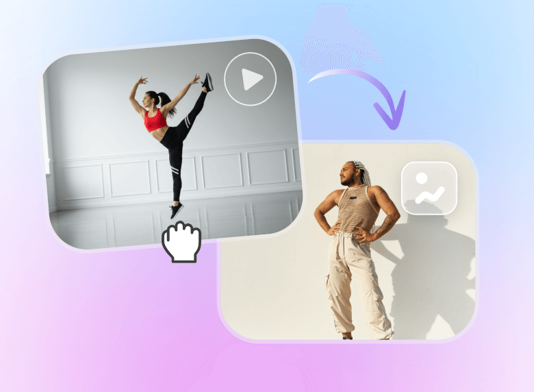 Transfer the movements of a dancing video to a photo of a black man