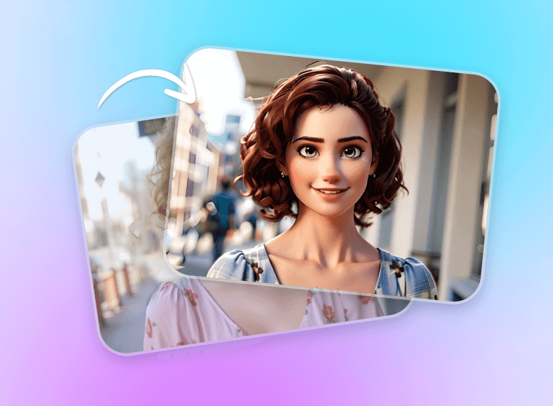 Transform a portrait of a beautiful girl into a anime portrait