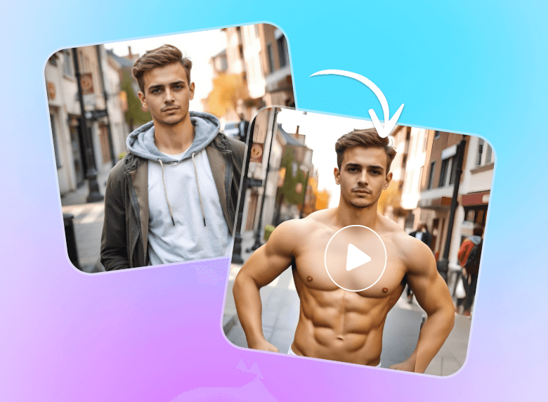 静止画を筋肉aiで筋肉成長動画に変換