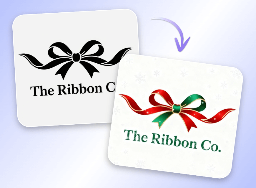 Turn a black logo into the one in christmas color scheme