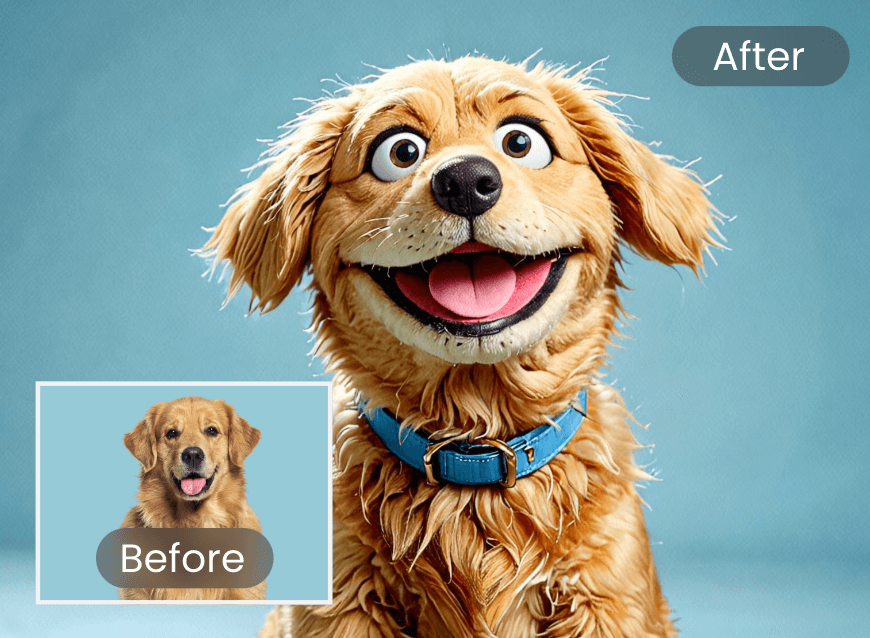 Transformar um doy com cabelo dourado em um fantoche de IA