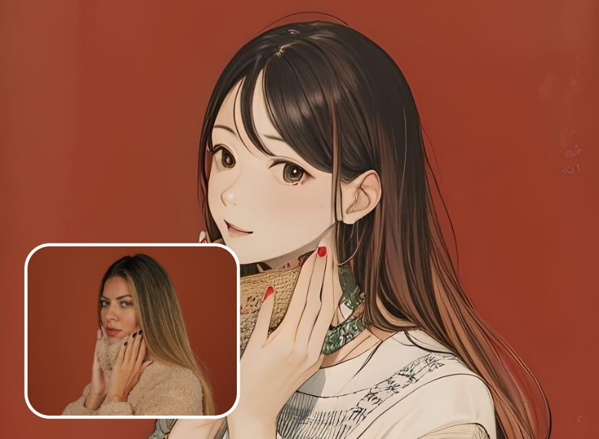 eine frau in einen anime-charakter verwandeln