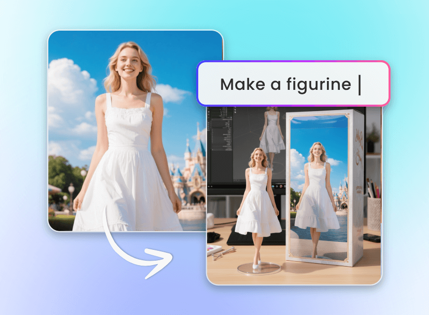 Turn a girl photo into a 3d figurine in nano banana ai model