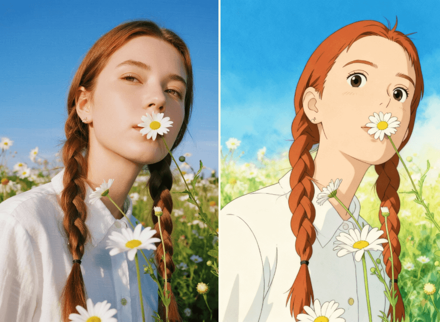 Turn a girl photo into ghibi style
