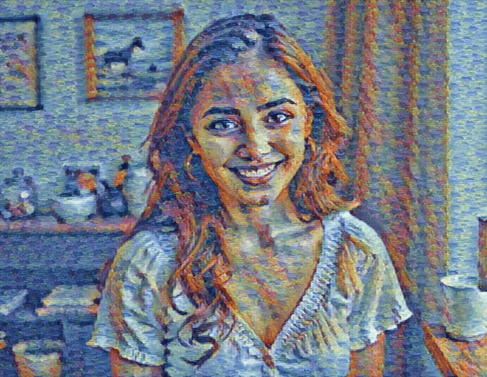 Turn a girl picture to pointillism