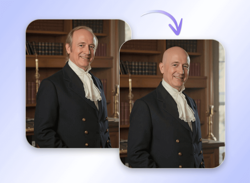 Turn a historical figure bald