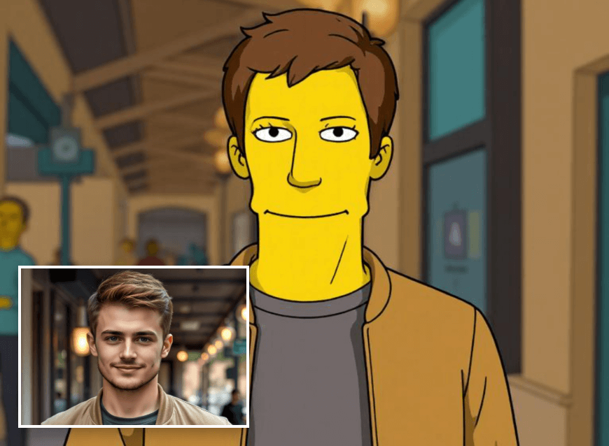 Turn a man photo into a simpson character
