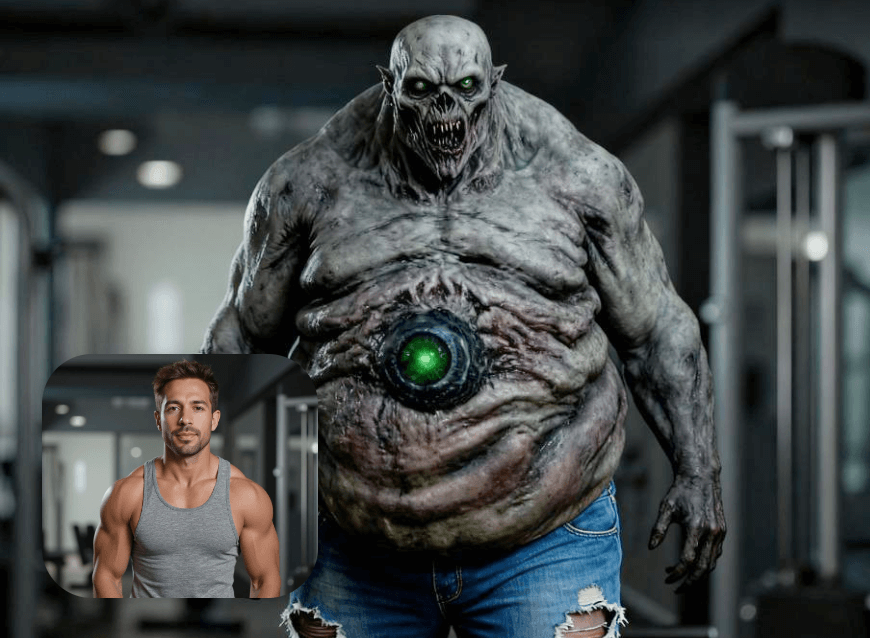 Turn a muscle man into a mutated zombie