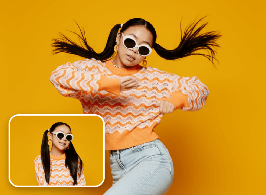 Turn a photo fof an asian girl with sunglasses into ai kpop dance video