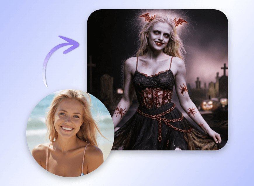 Turn a photo of a girl into a zombie for halloween costume ideas