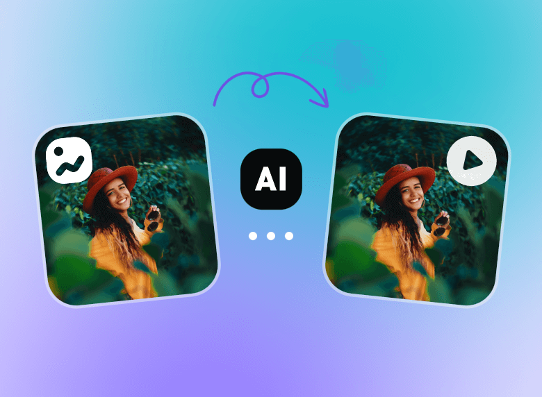 Transforme uma fotografia de uma mulher com um chapéu vermelho num vídeo