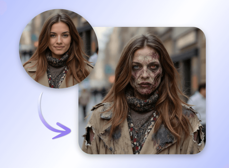 Turn a woman into a zombie with a classic zombie outfit