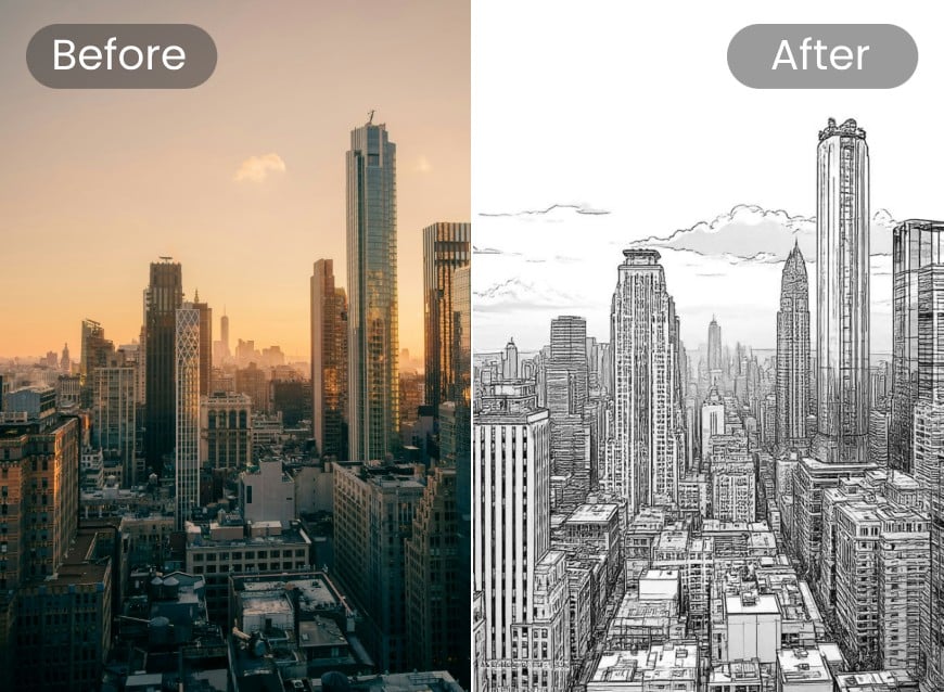 Turn an image into manga line art