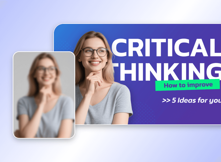 remover o desfoque de uma imagem de uma mulher pensativa e usá-la como capa de material didático