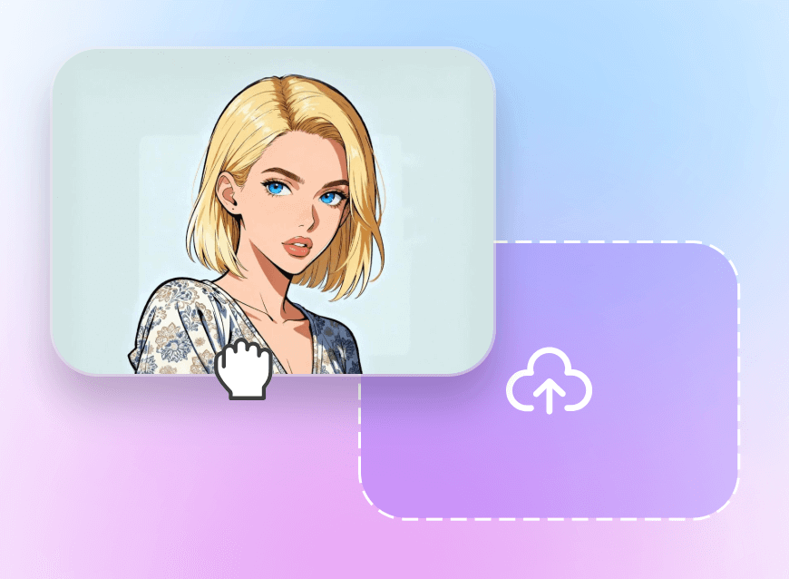 Upload a 2d cartoon girl image to clipfly