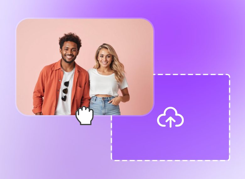 Carregar uma fotografia de casal para o simulador de casamento clipfiy ai