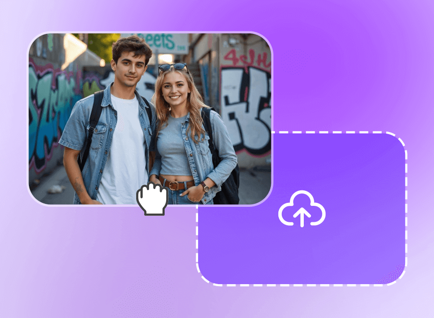 Carregar uma fotografia de casal de duas pessoas no clipfly