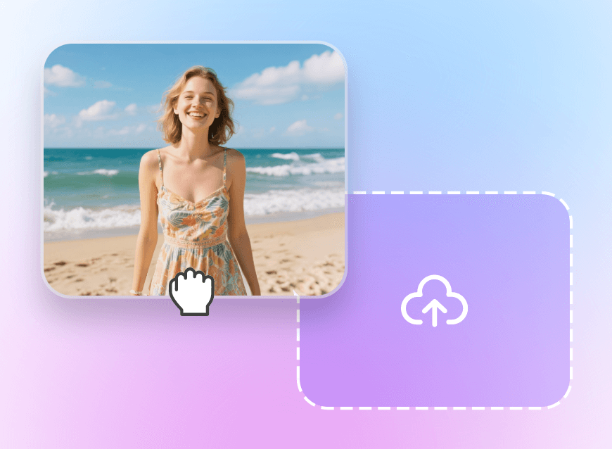 Upload a photo of a girl with a flowery dress to clipfly