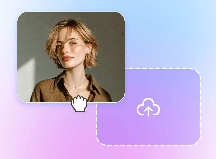 Upload a photo of a girl with blond short hair