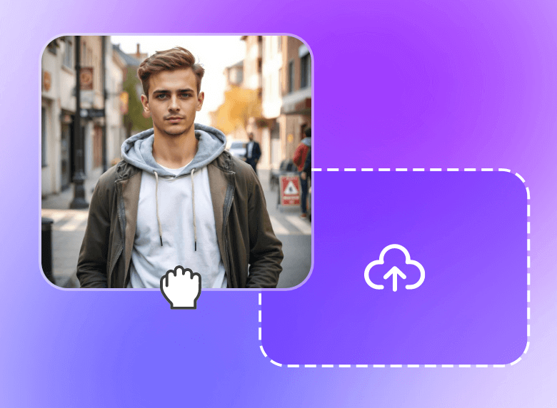 clipflyに男性の写真をアップロード