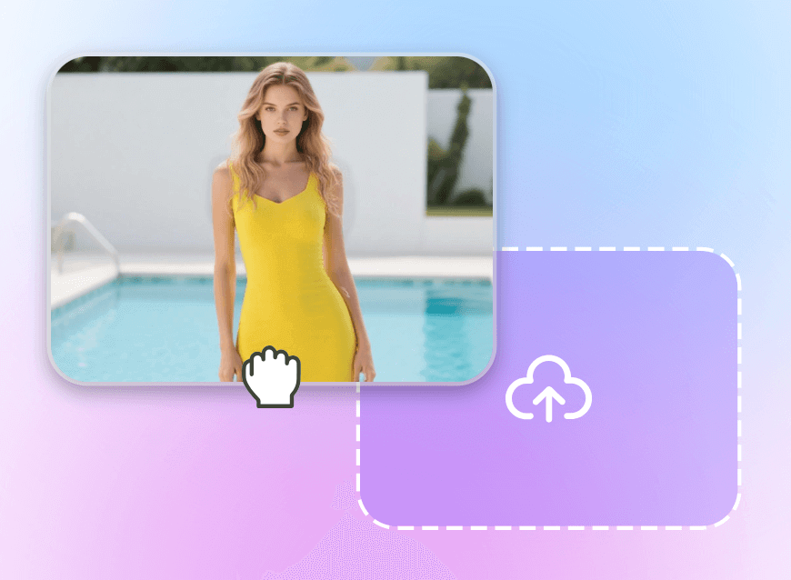 Upload a photo of a woman in a yellow long dress to clipfly ai clothes changer