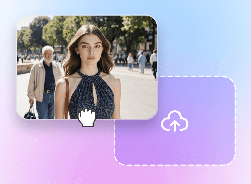 Upload a photo of a woman to clipfly ai person remover