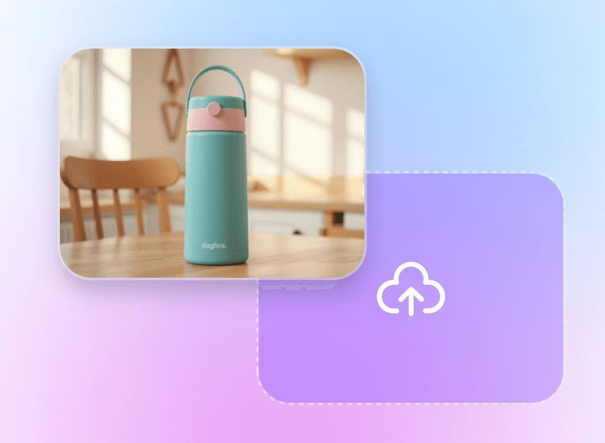 Upload a picture of a water bottle in clipfly