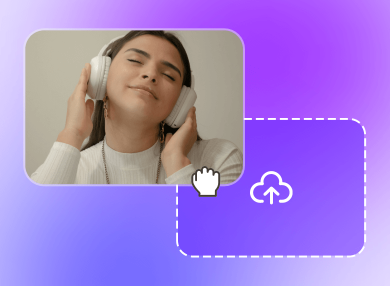 Upload a video about a girl listening to the music