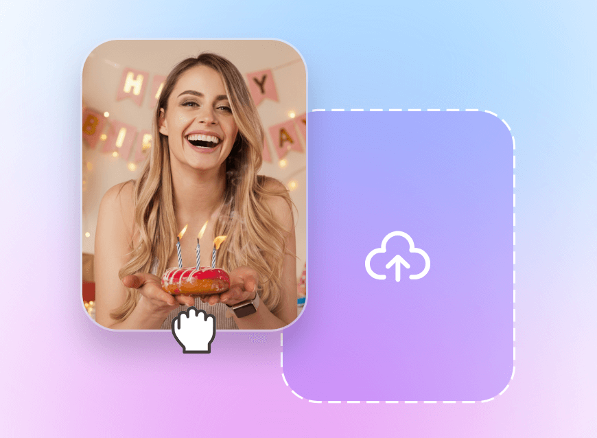 Upload a womans birthday celebration photo to clipfly ai image expander