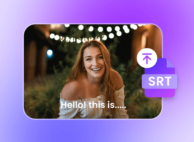 Upload an image and srt file to video caption generator