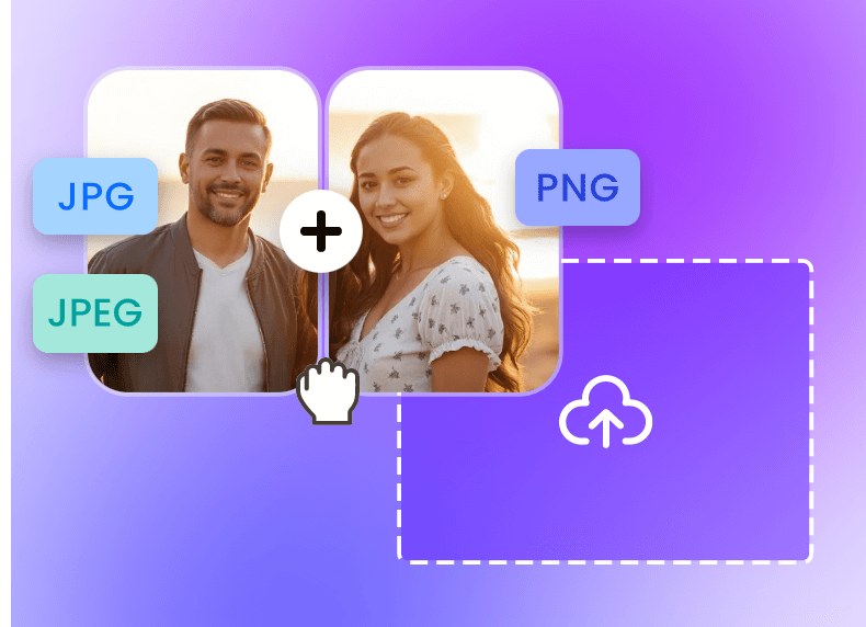 Carregar duas imagens em vários formatos no clipfly