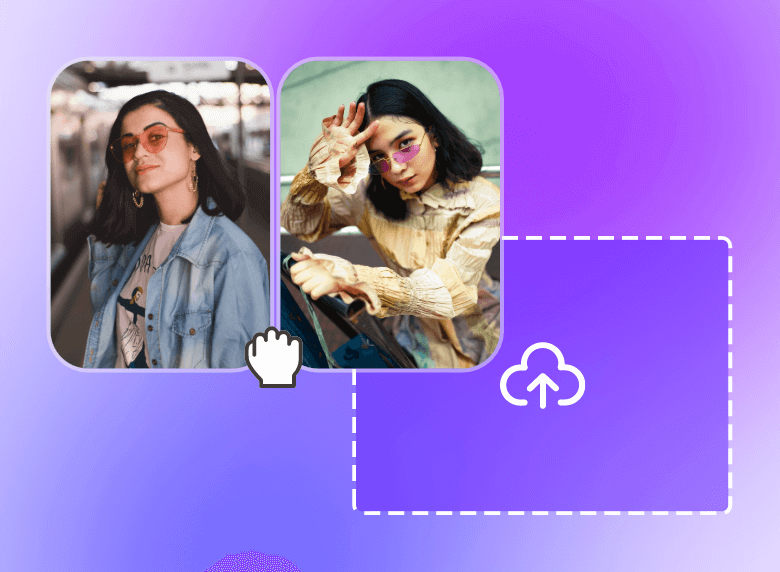 Upload two video clips to clipfly video editor