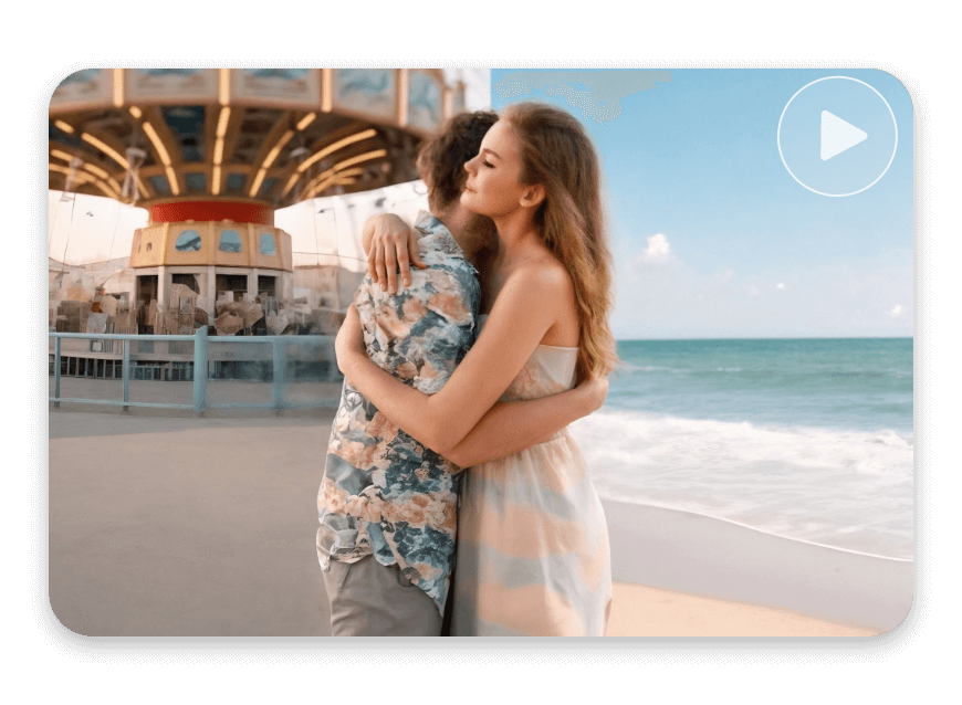 Use ai hugging video to make a couple hug across time and space